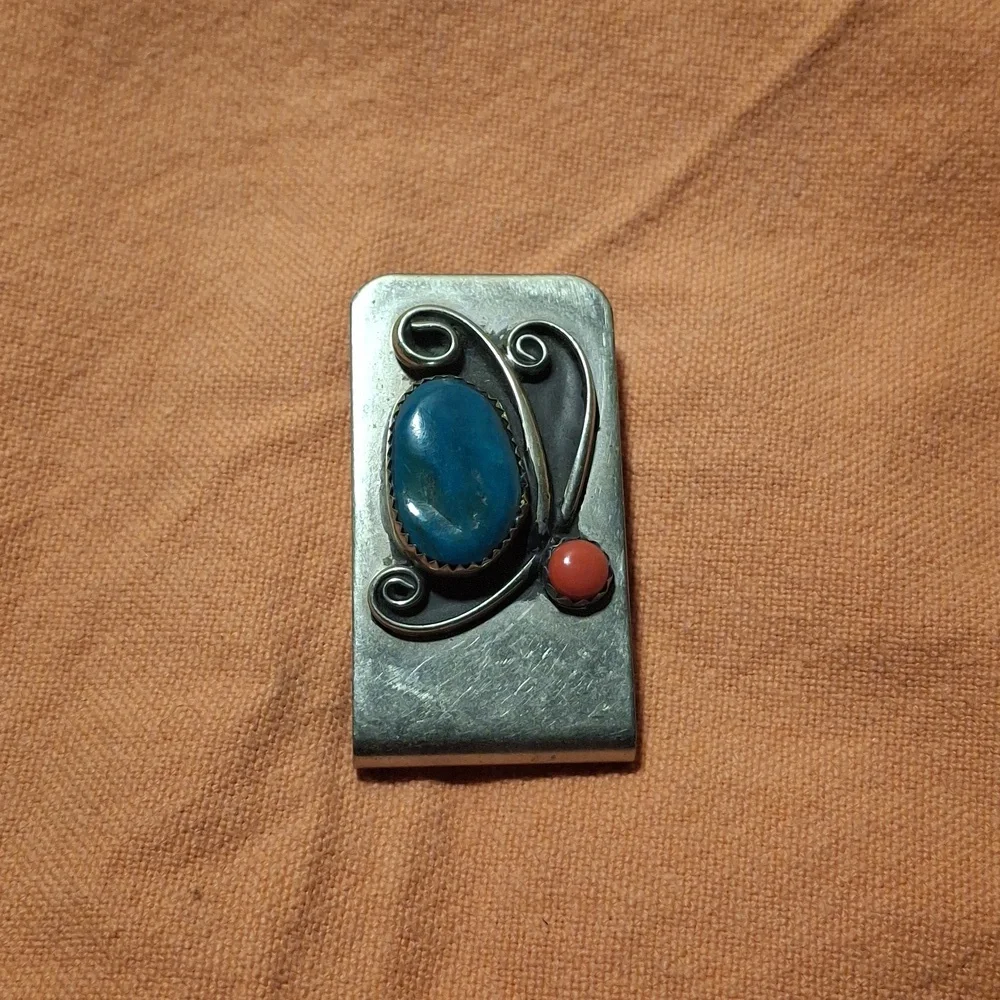 Money clip navajo silver